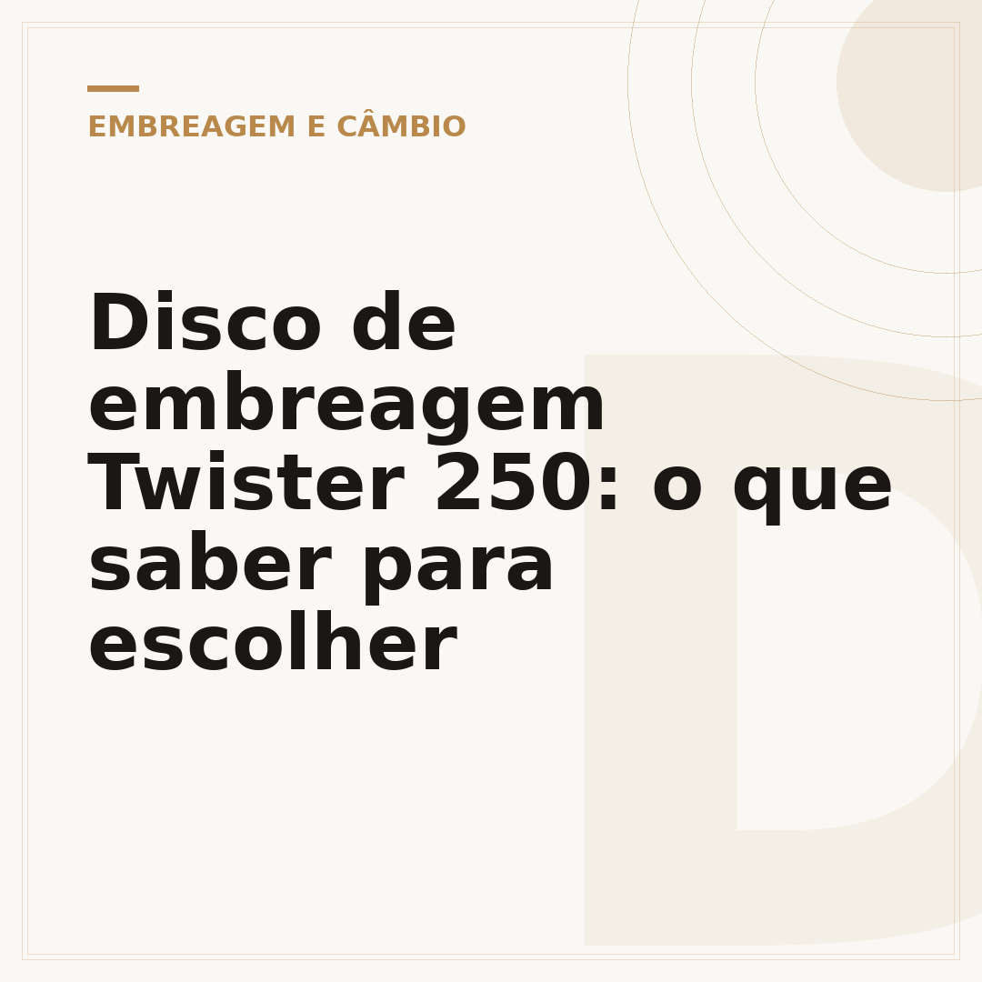 Disco de embreagem Twister 250: o que saber para escolher