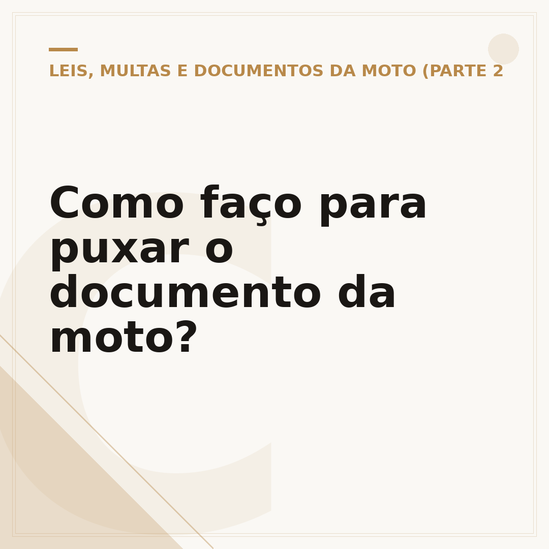 Como faço para puxar o documento da moto?