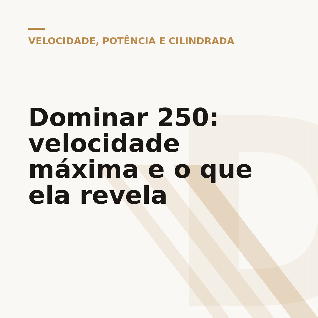 Dominar 250: velocidade máxima e o que ela revela