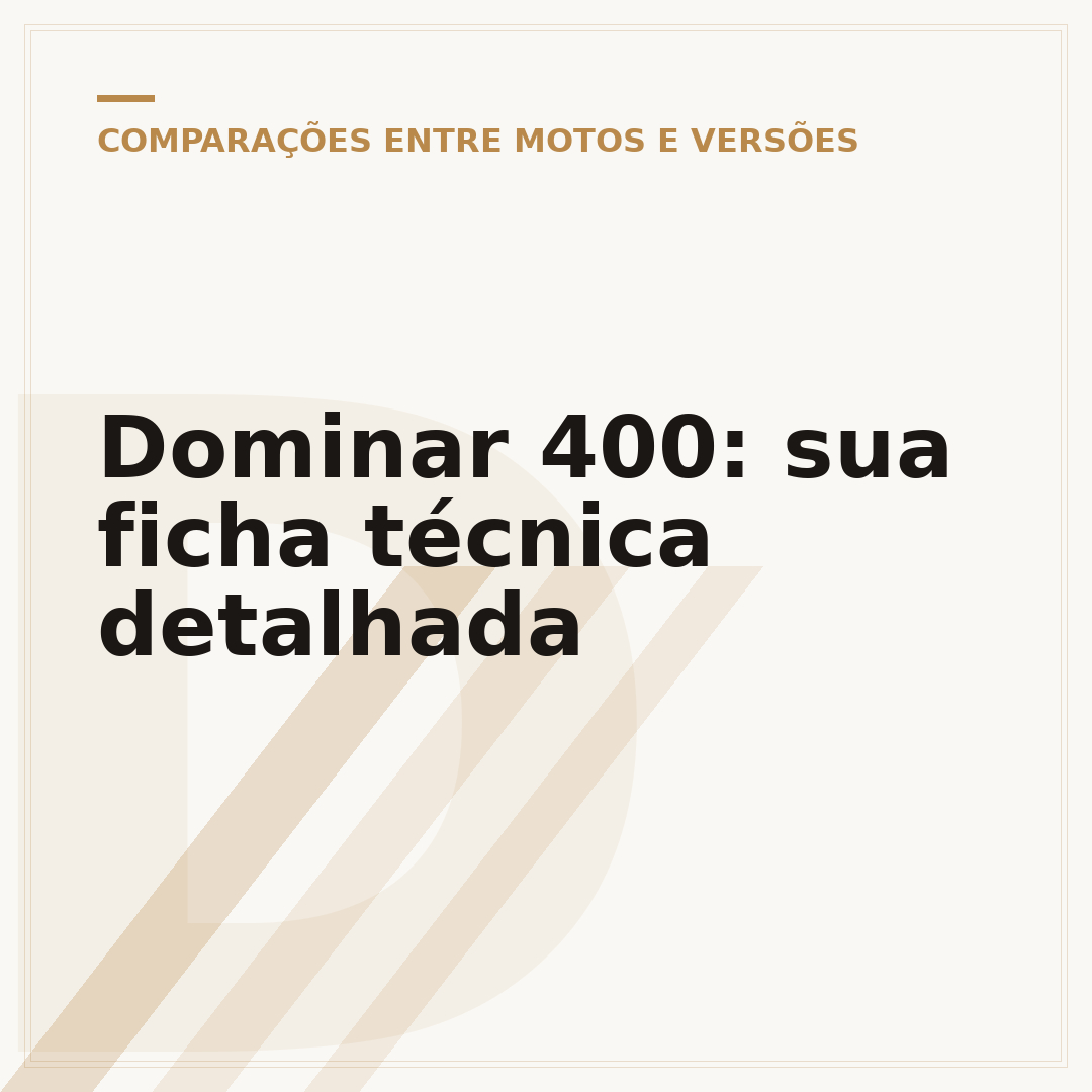 Dominar 400: sua ficha técnica detalhada