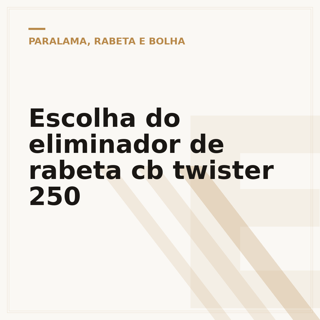 Escolha do eliminador de rabeta cb twister 250