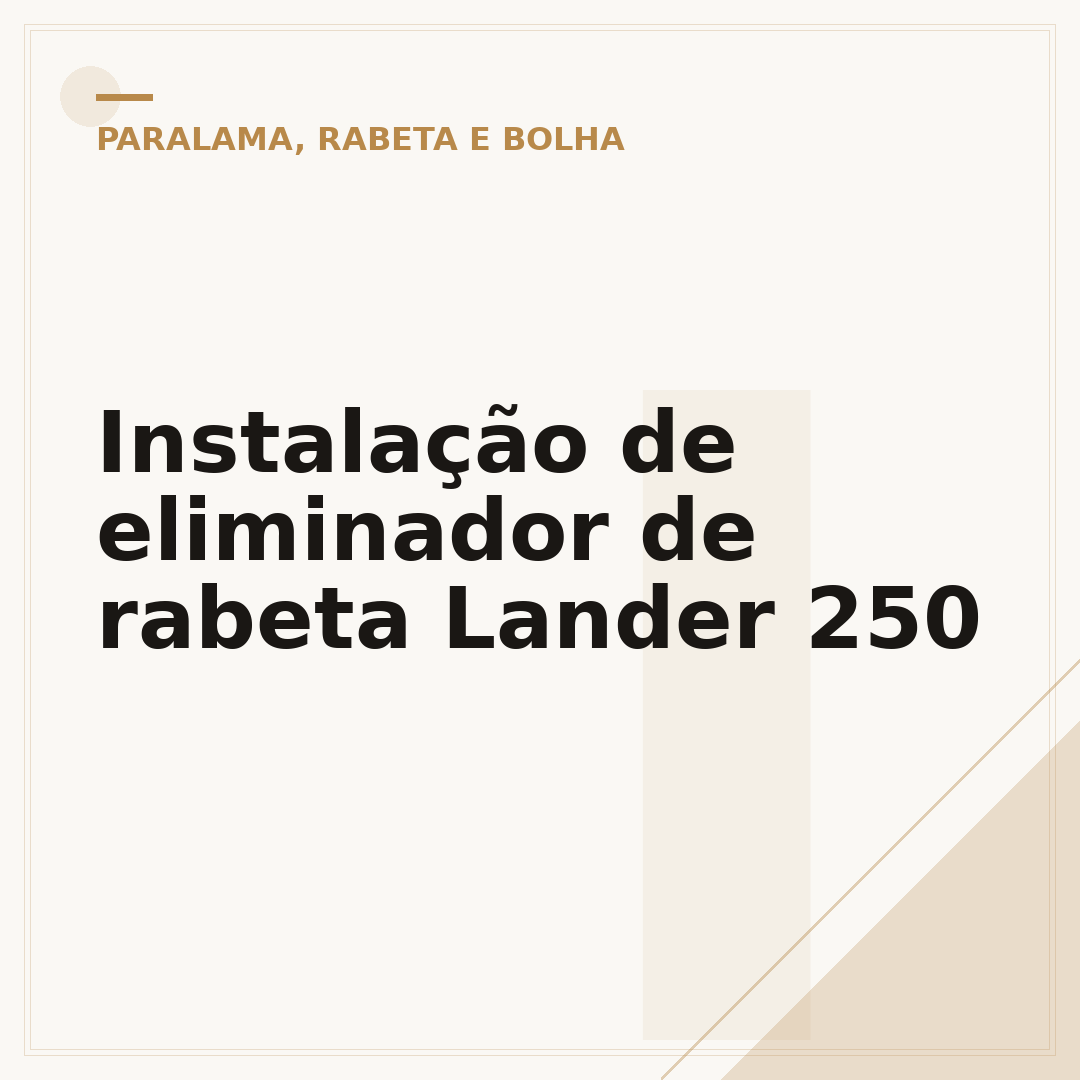 Instalação de eliminador de rabeta Lander 250