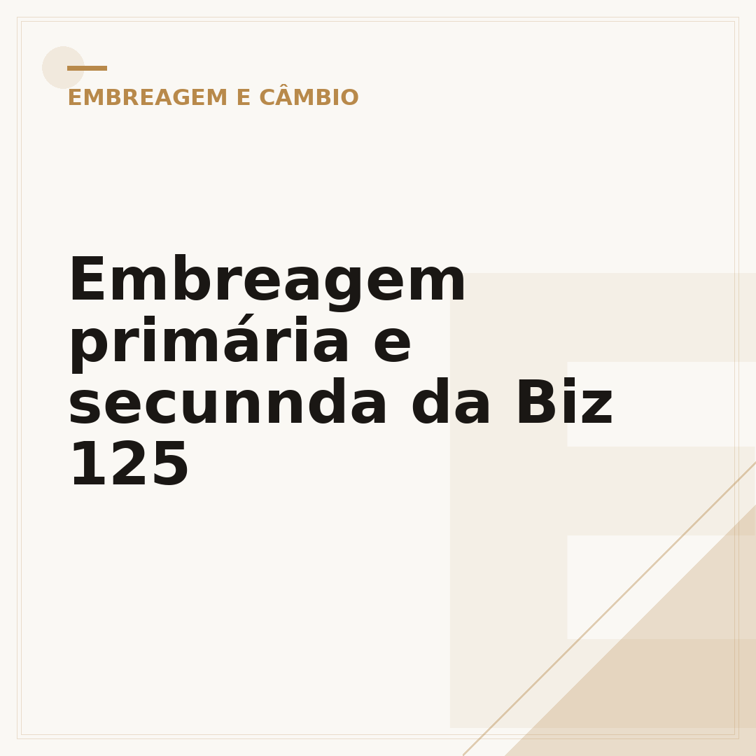 Embreagem primária e secunnda da Biz 125