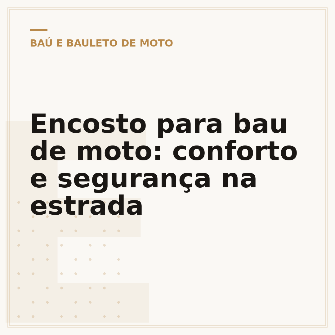 Encosto para bau de moto: conforto e segurança na estrada
