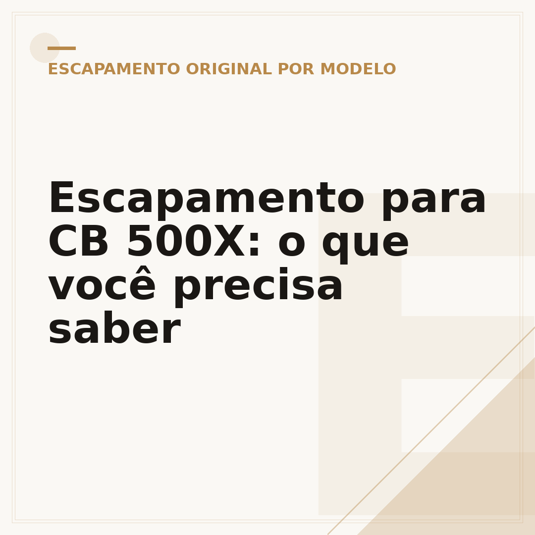 Escapamento para CB 500X: o que você precisa saber