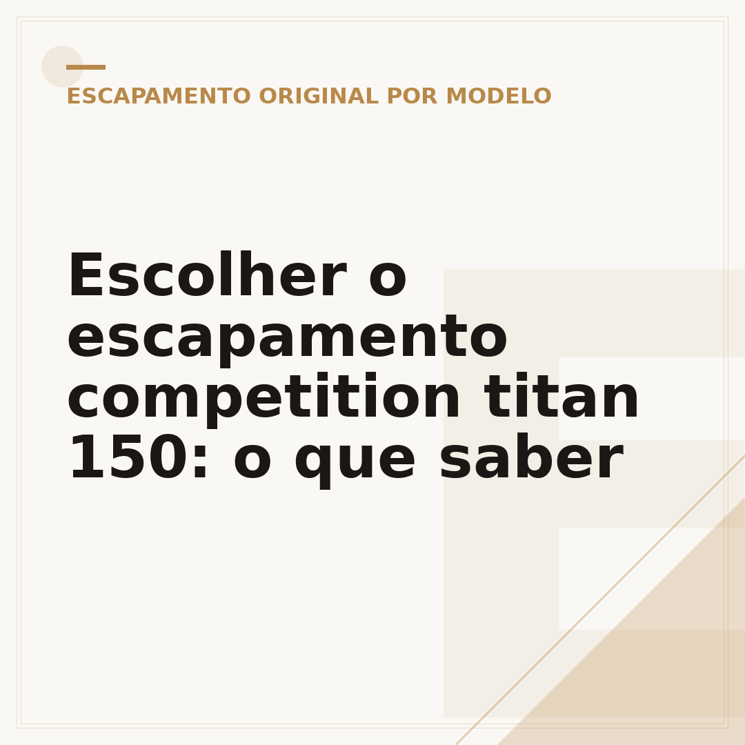 Escolher o escapamento competition titan 150: o que saber