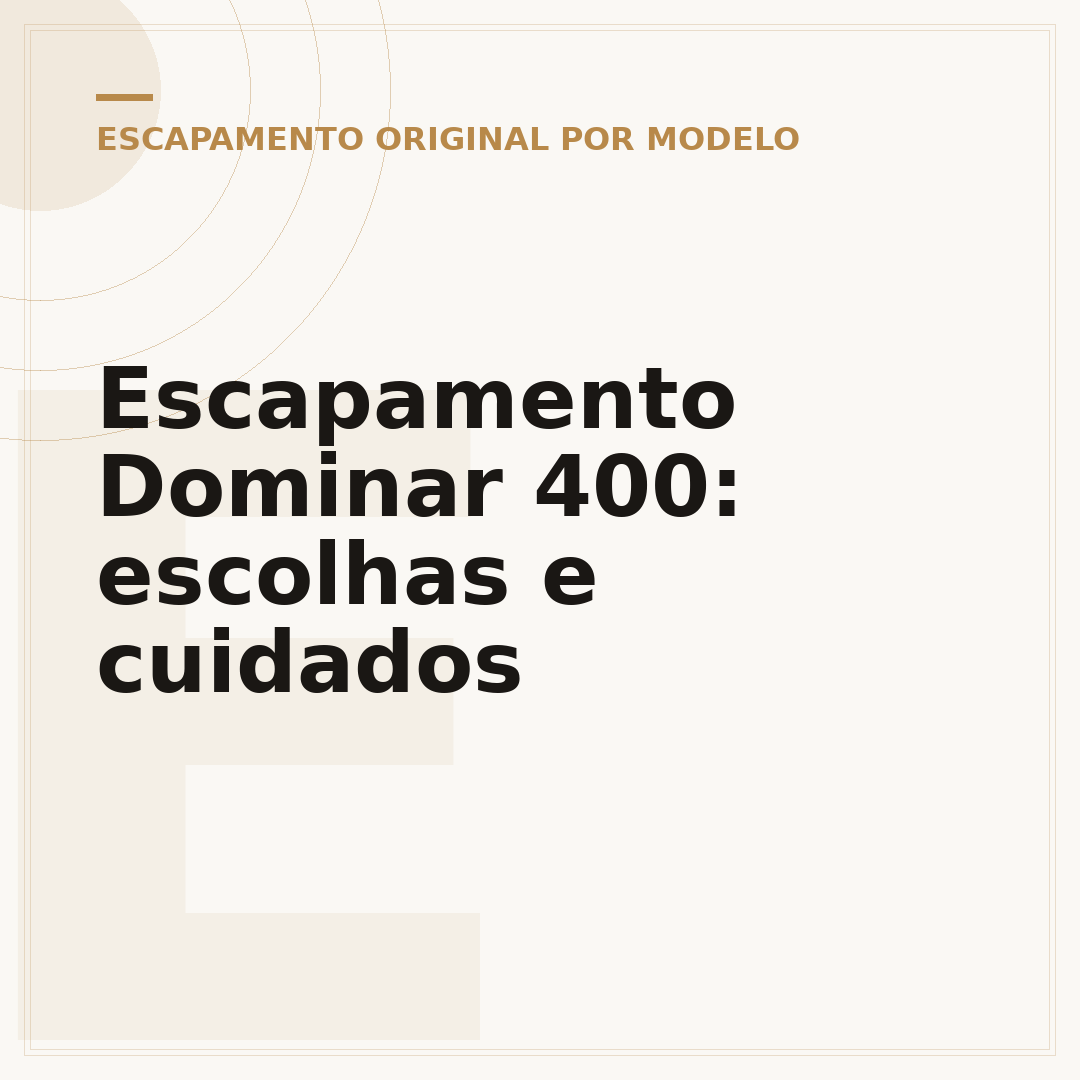 Escapamento Dominar 400: escolhas e cuidados