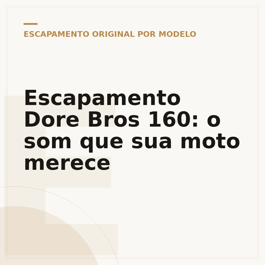 Escapamento Dore Bros 160: o som que sua moto merece