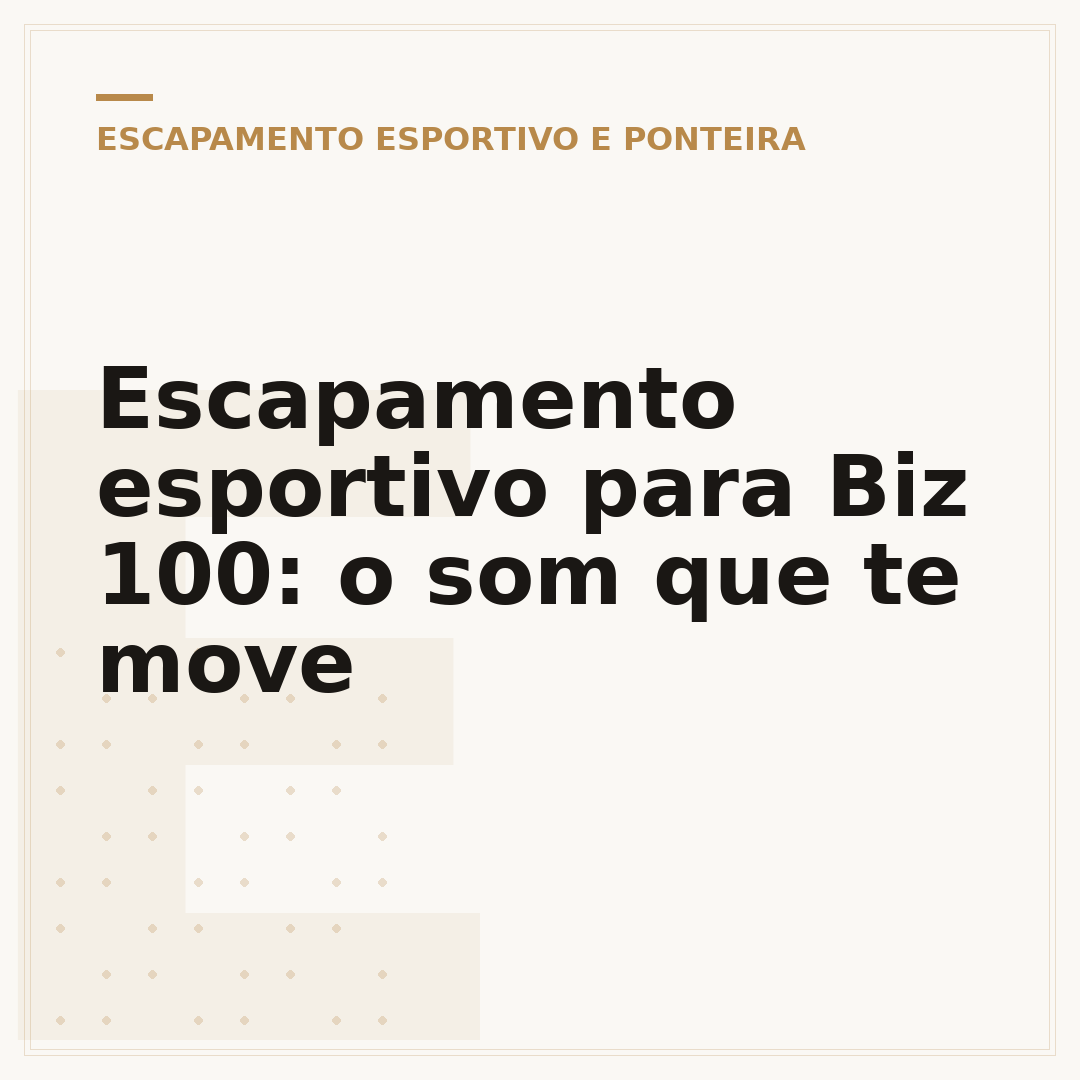 Escapamento esportivo para Biz 100: o som que te move