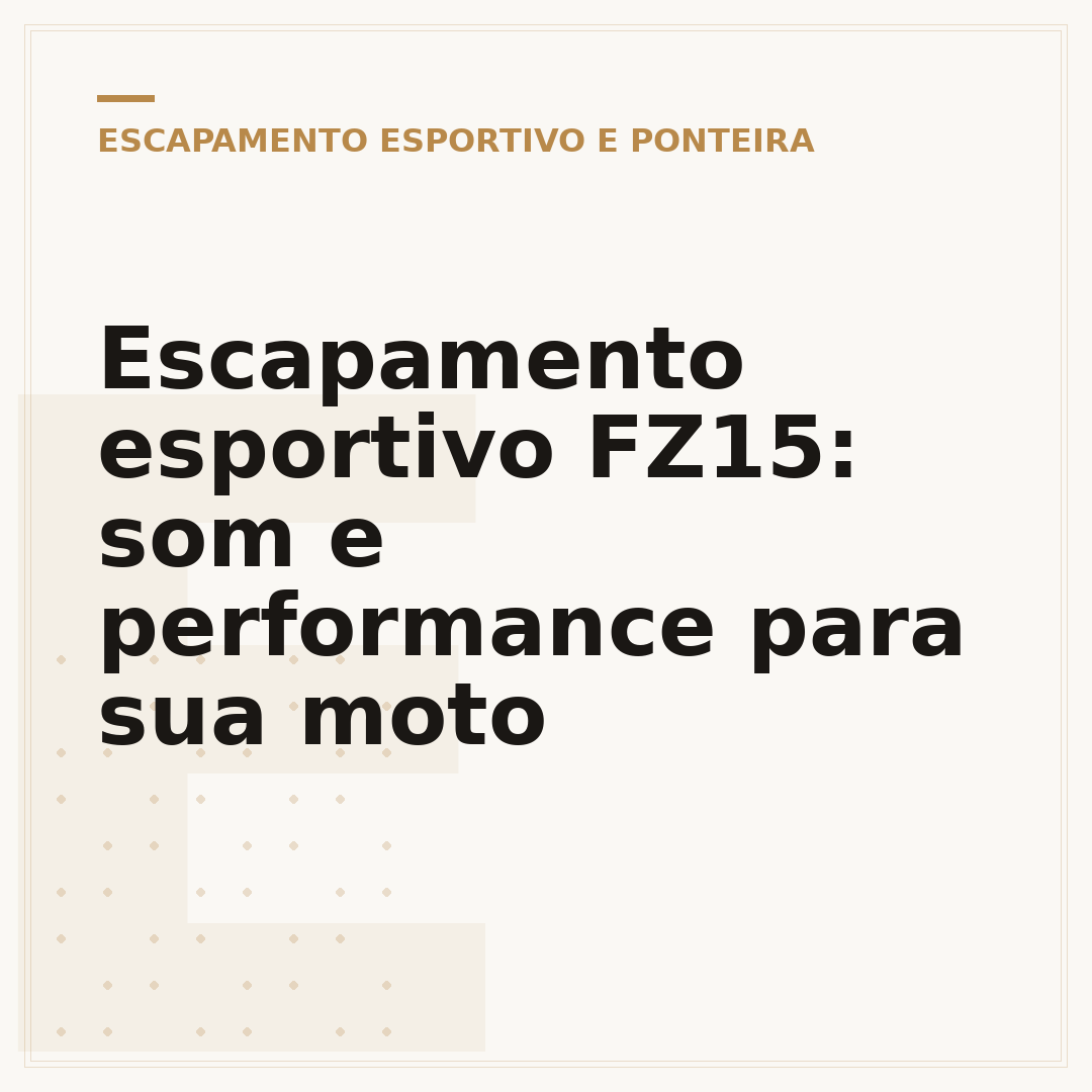 Escapamento esportivo FZ15: som e performance para sua moto