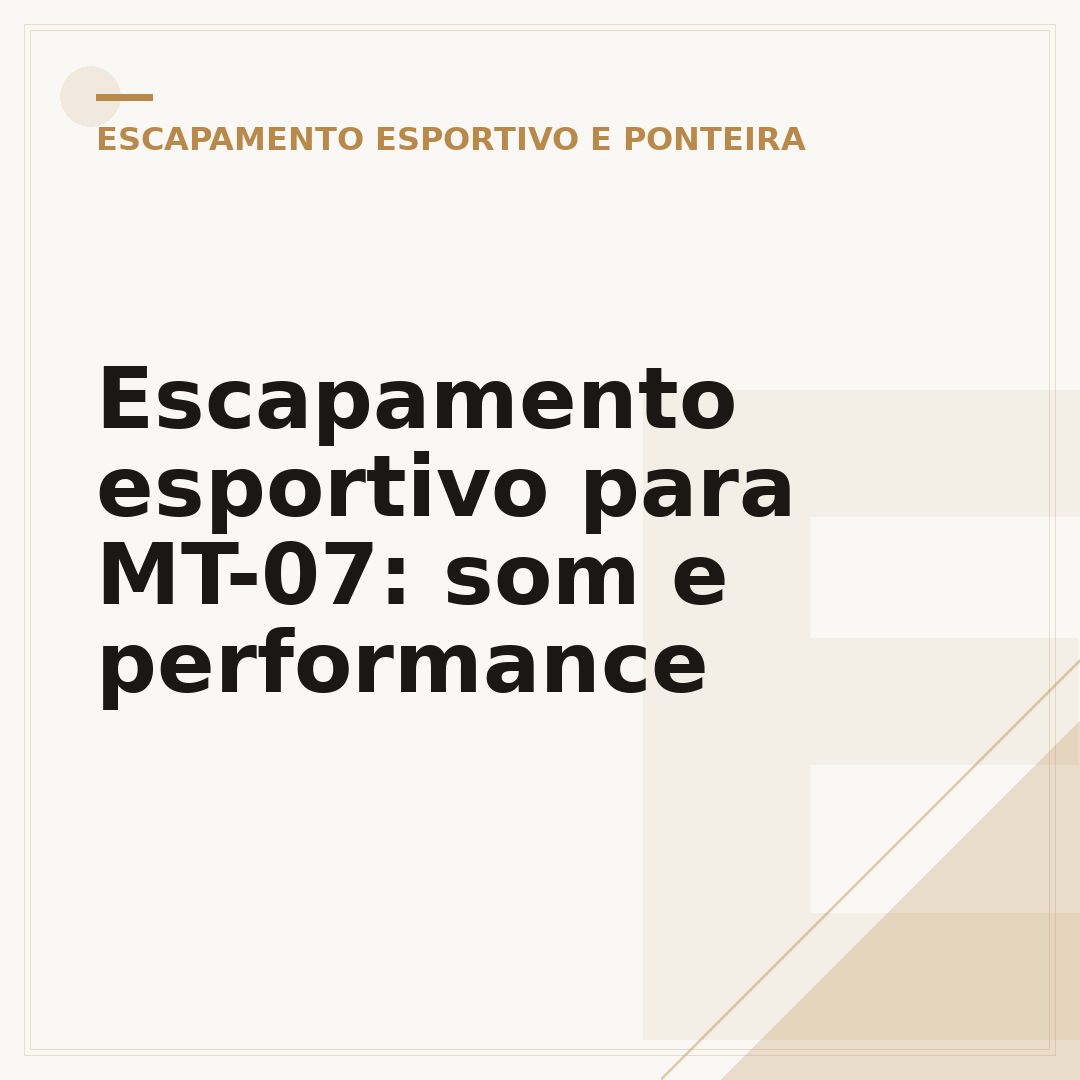 Escapamento esportivo para MT-07: som e performance