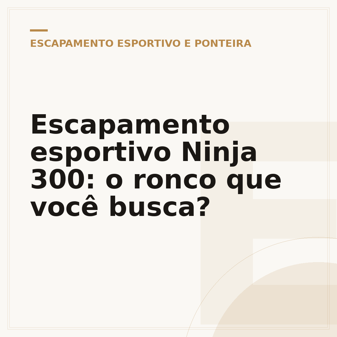 Escapamento esportivo Ninja 300: o ronco que você busca?