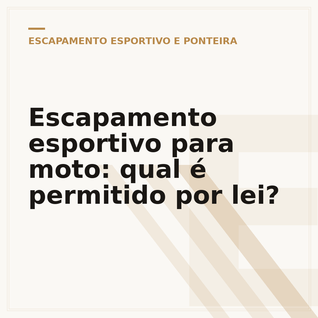 Escapamento esportivo para moto: qual é permitido por lei?