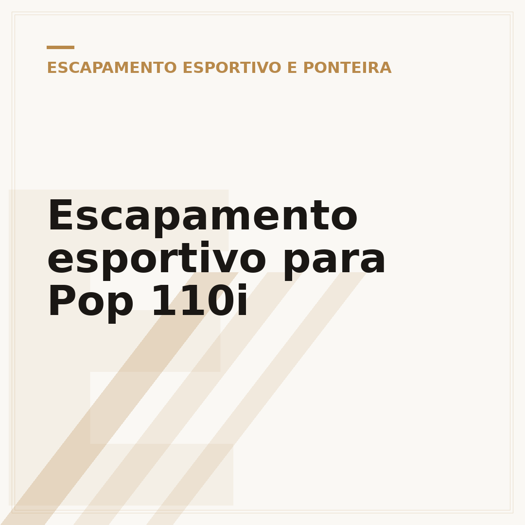 Escapamento esportivo para Pop 110i