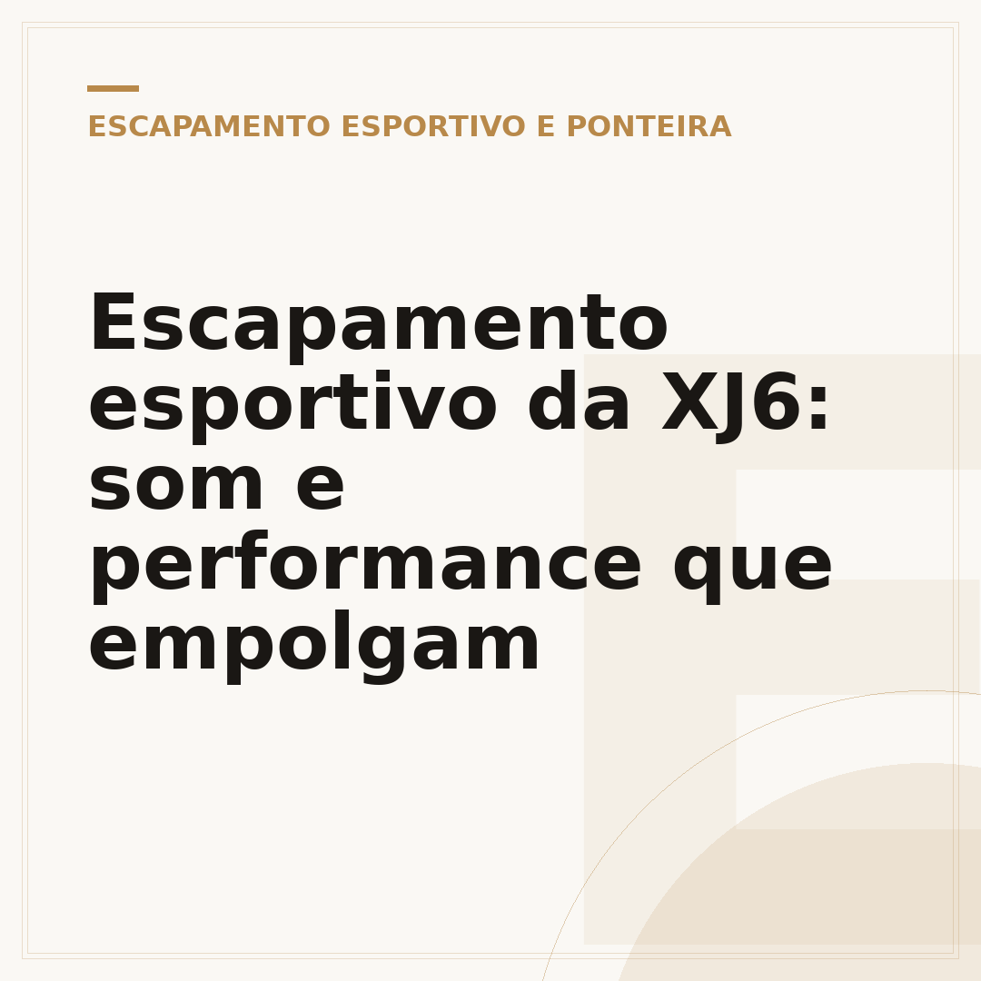 Escapamento esportivo da XJ6: som e performance que empolgam