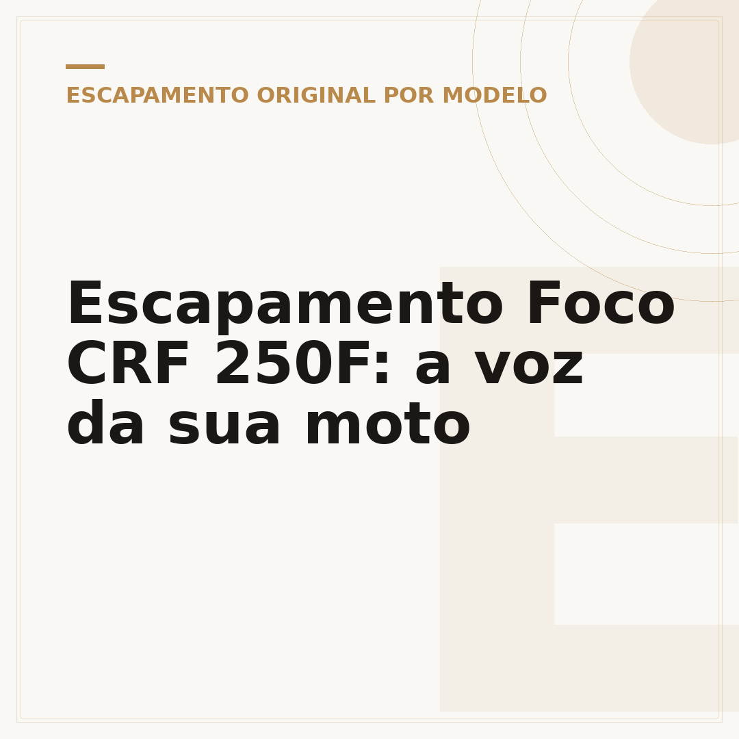 Escapamento Foco CRF 250F: a voz da sua moto