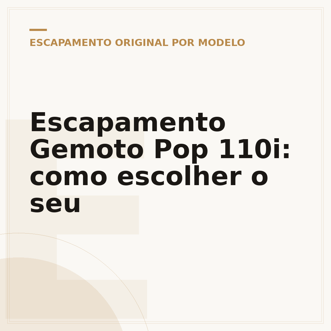 Escapamento Gemoto Pop 110i: como escolher o seu
