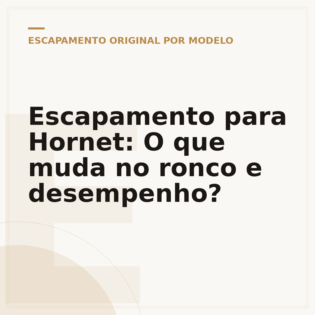 Escapamento para Hornet: O que muda no ronco e desempenho?