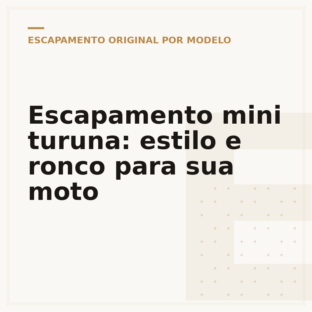 Escapamento mini turuna: estilo e ronco para sua moto