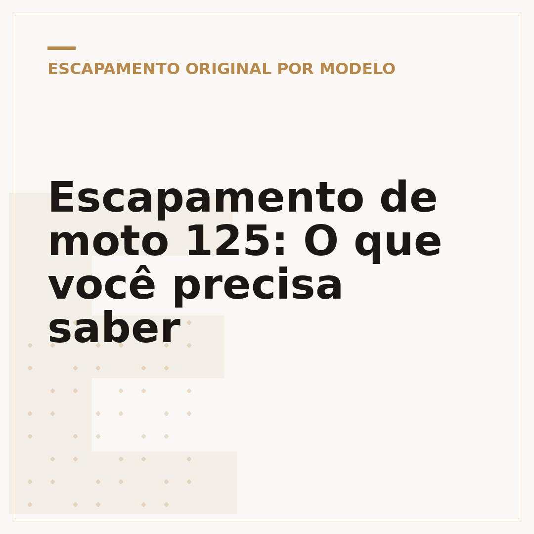 Escapamento de moto 125: O que você precisa saber
