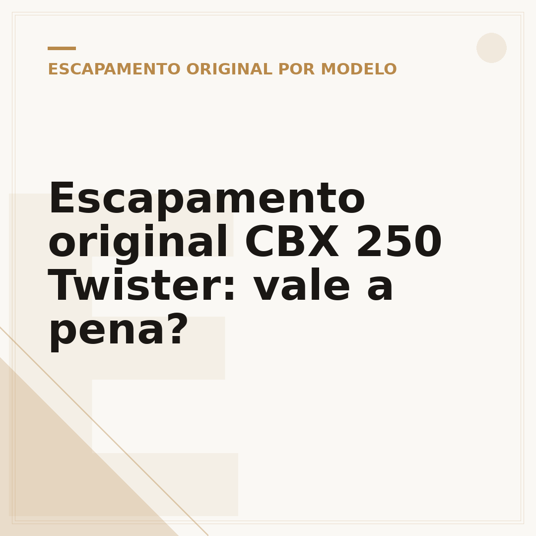 Escapamento original CBX 250 Twister: vale a pena?