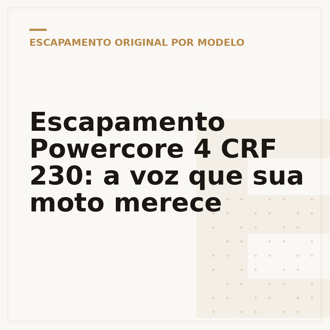 Escapamento Powercore 4 CRF 230: a voz que sua moto merece