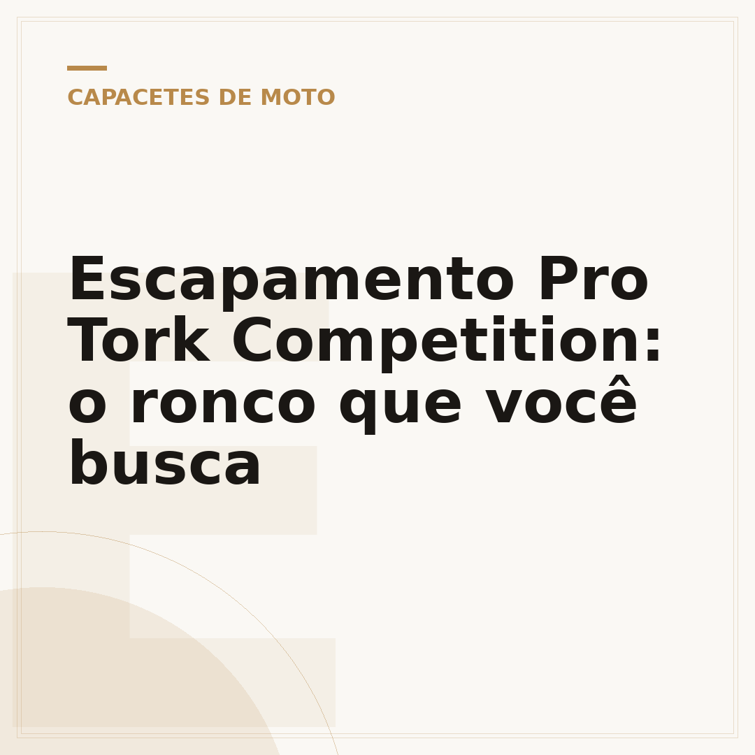 Escapamento Pro Tork Competition: o ronco que você busca