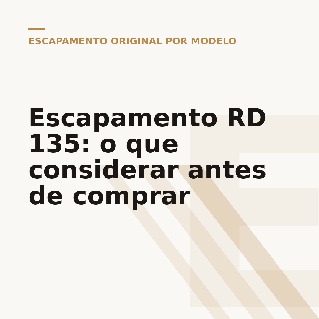 Escapamento RD 135: o que considerar antes de comprar