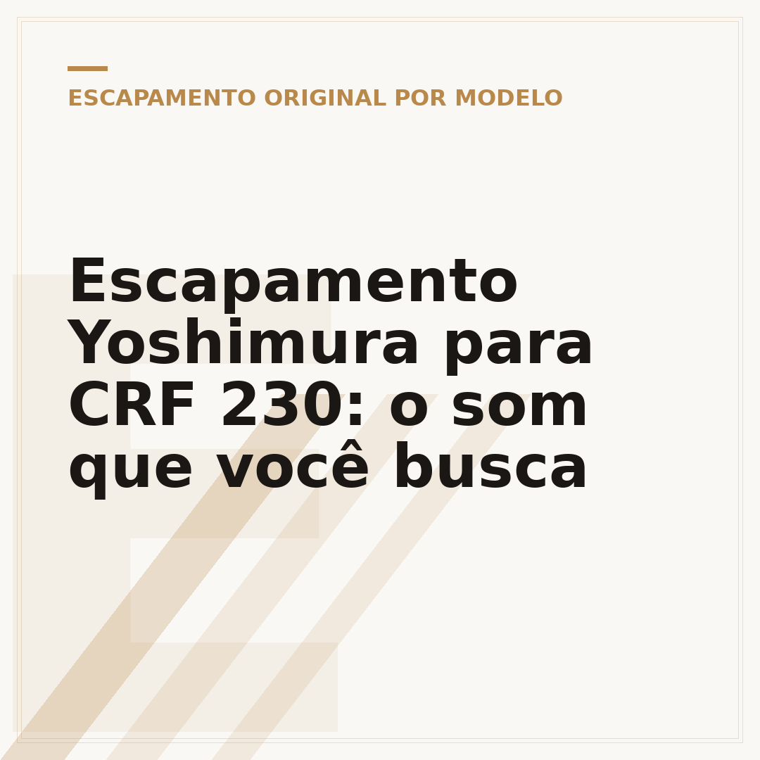 Escapamento Yoshimura para CRF 230: o som que você busca