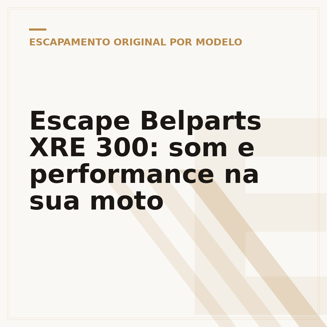 Escape Belparts XRE 300: som e performance na sua moto