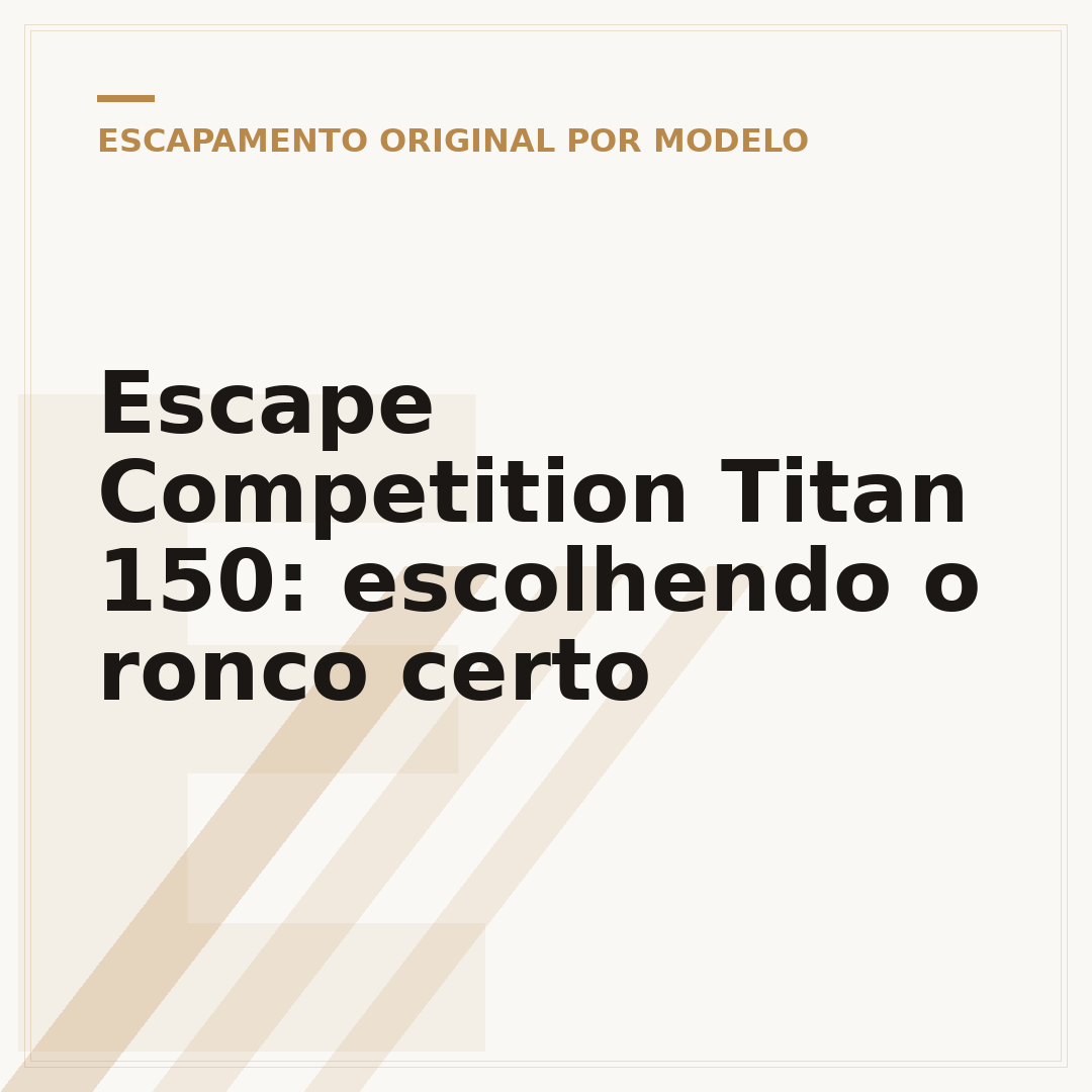 Escape Competition Titan 150: escolhendo o ronco certo