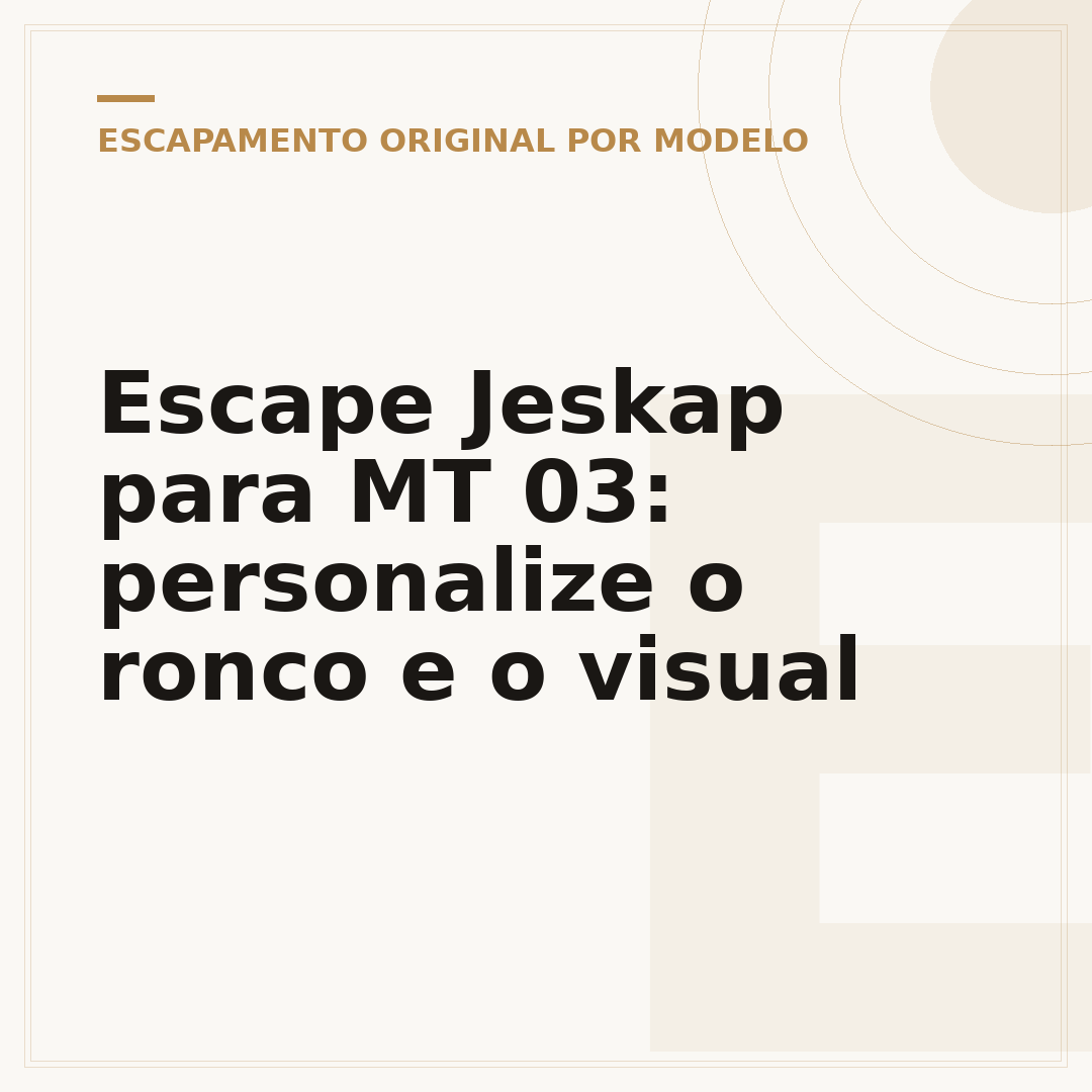 Escape Jeskap para MT 03: personalize o ronco e o visual