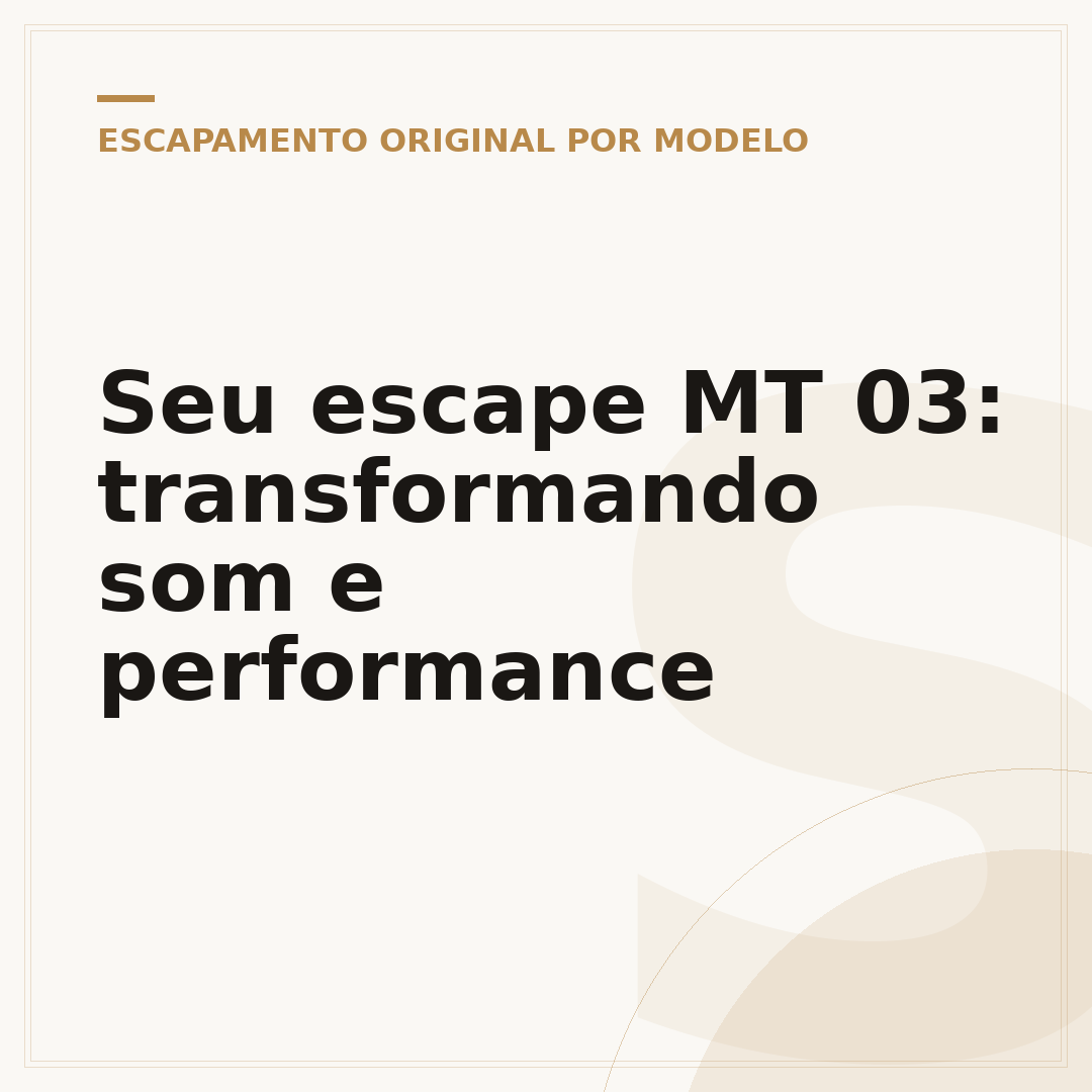 Seu escape MT 03: transformando som e performance