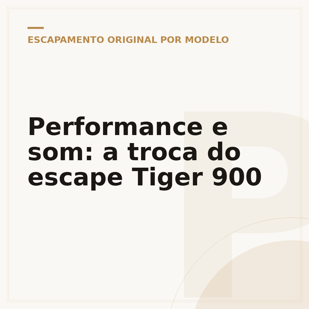 Performance e som: a troca do escape Tiger 900