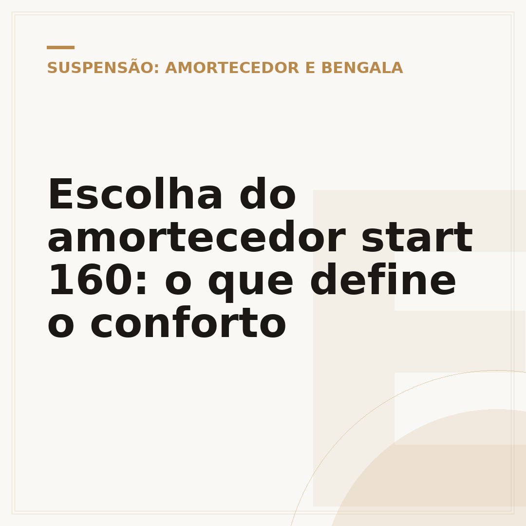 Escolha do amortecedor start 160: o que define o conforto