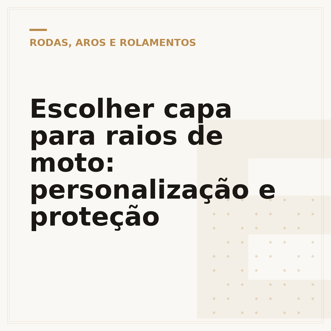 Escolher capa para raios de moto: personalização e proteção