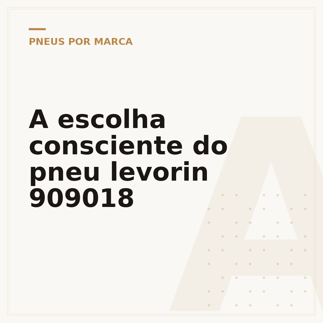 A escolha consciente do pneu levorin 909018