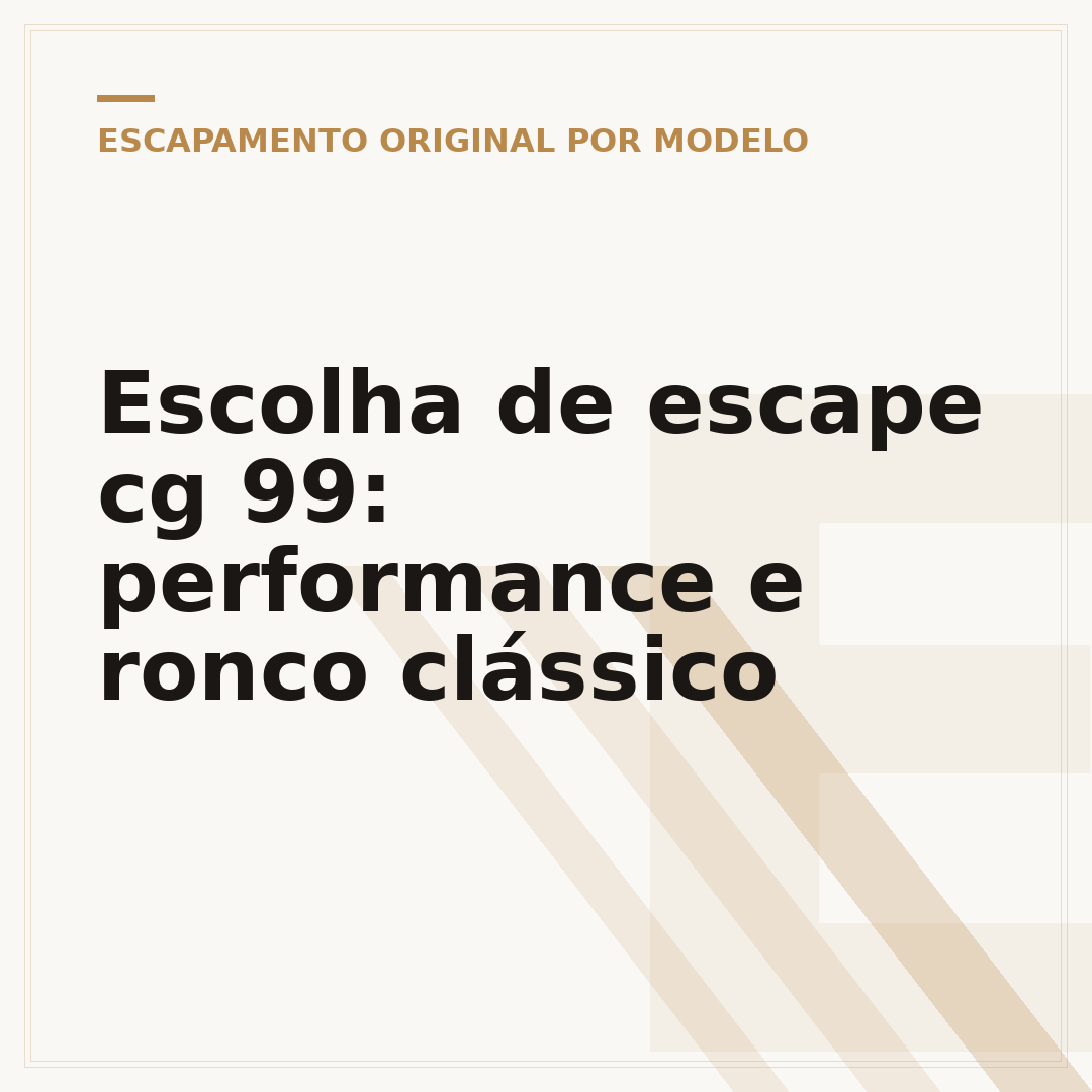 Escolha de escape cg 99: performance e ronco clássico