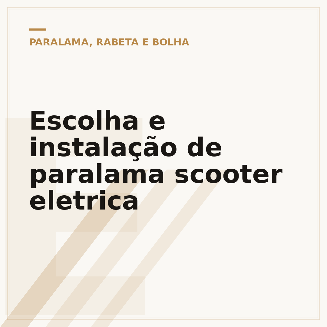 Escolha e instalação de paralama scooter eletrica