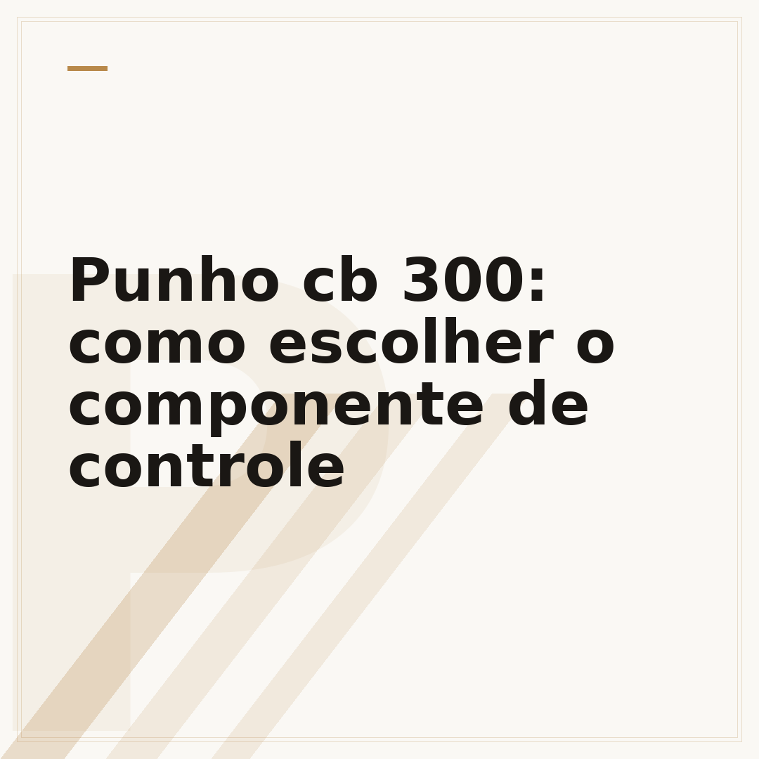 Punho cb 300: como escolher o componente de controle