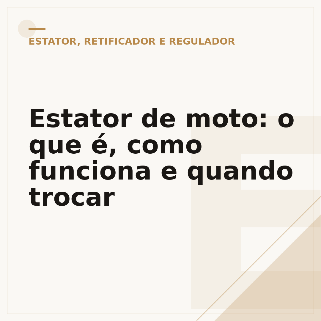 Estator de moto: o que é, como funciona e quando trocar