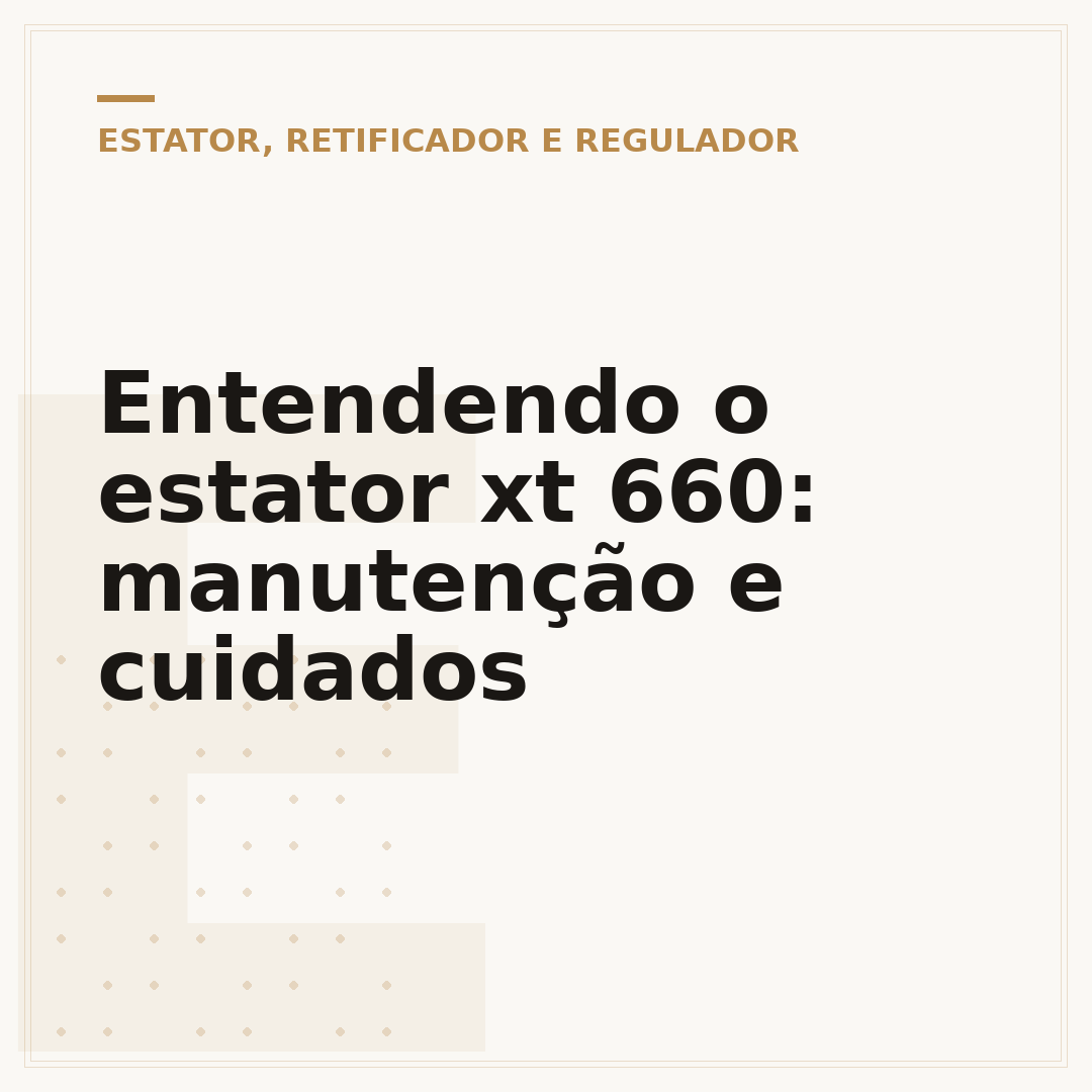 Entendendo o estator xt 660: manutenção e cuidados