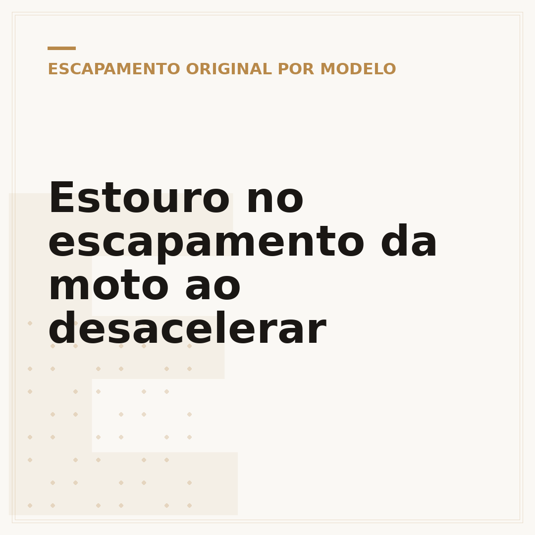 Estouro no escapamento da moto ao desacelerar