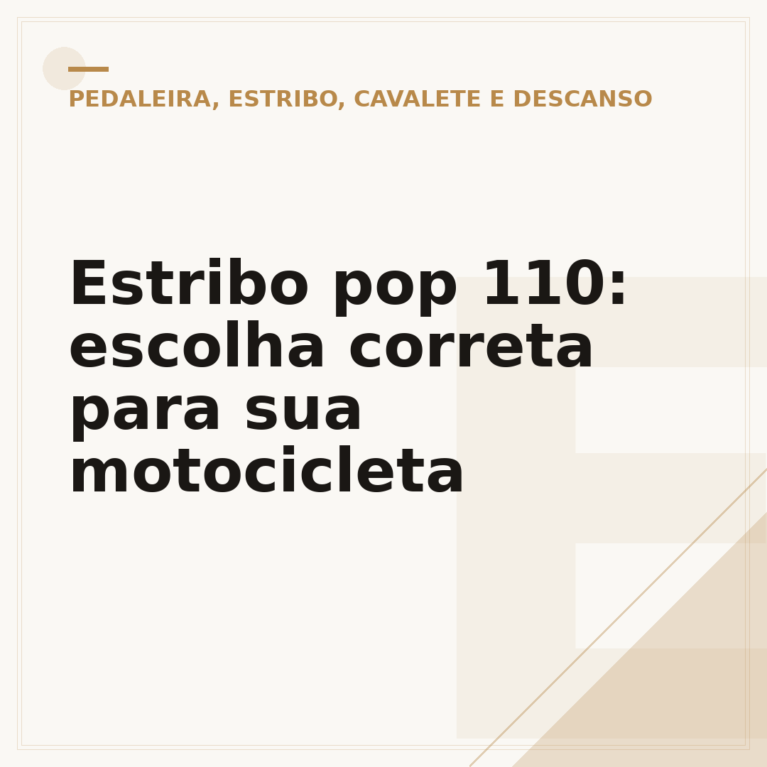 Estribo pop 110: escolha correta para sua motocicleta