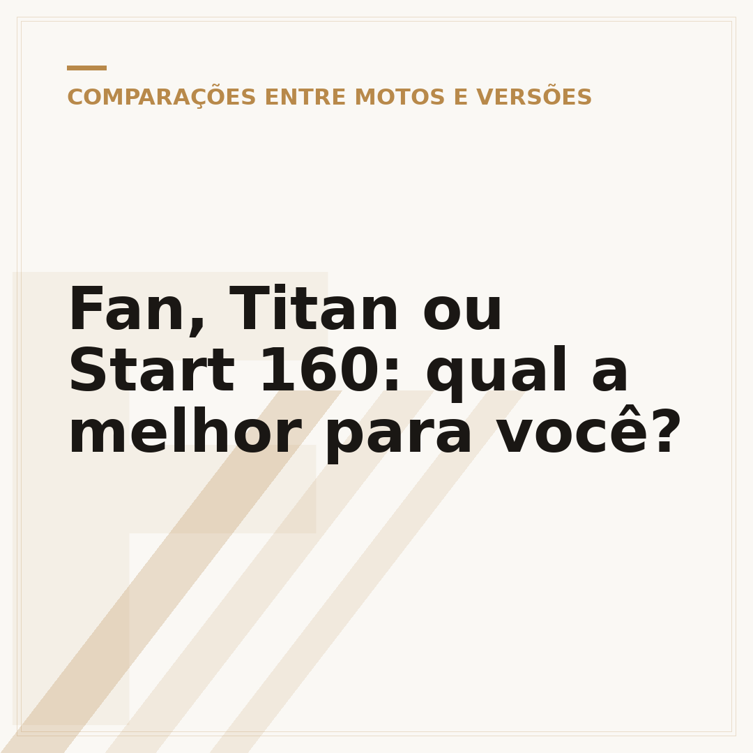 Fan, Titan ou Start 160: qual a melhor para você?