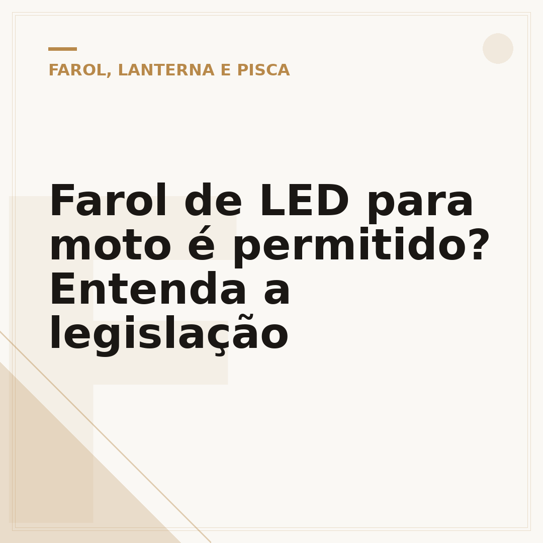 Farol de LED para moto é permitido? Entenda a legislação
