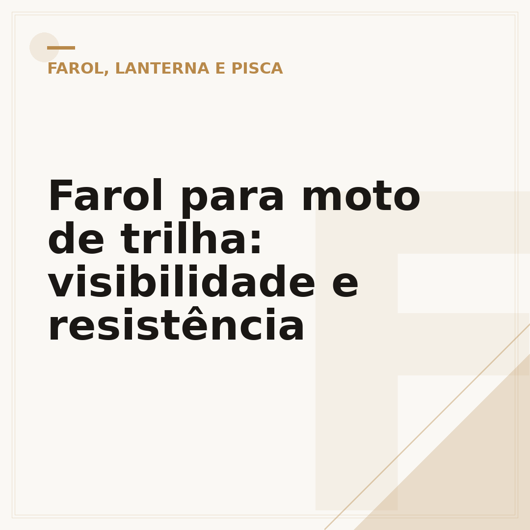 Farol para moto de trilha: visibilidade e resistência