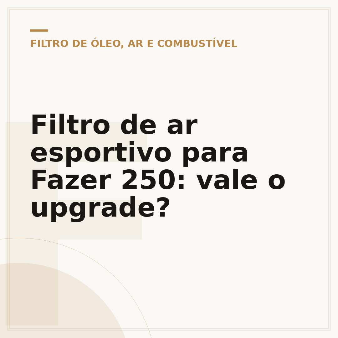 Filtro de ar esportivo para Fazer 250: vale o upgrade?