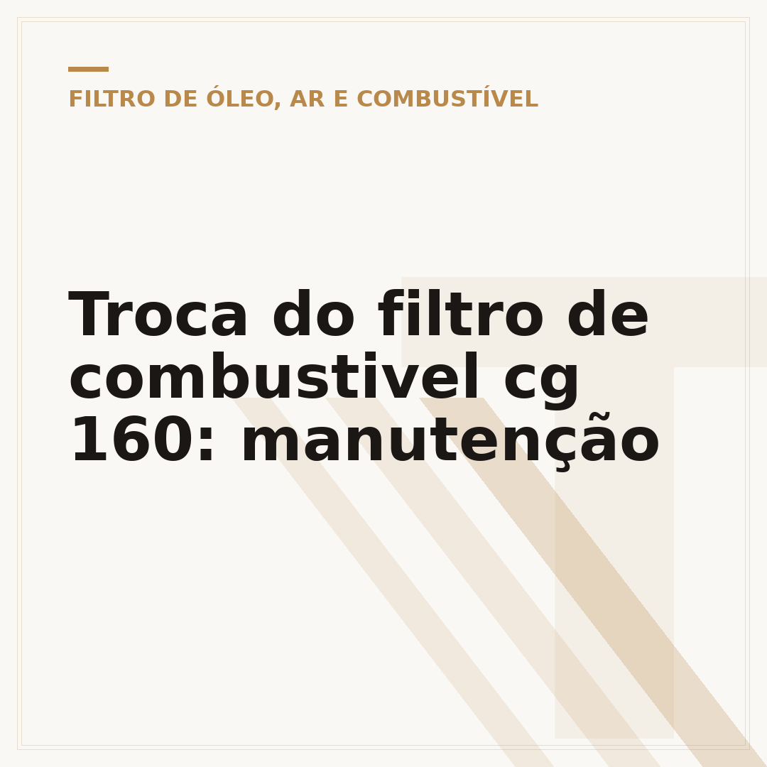 Troca do filtro de combustivel cg 160: manutenção
