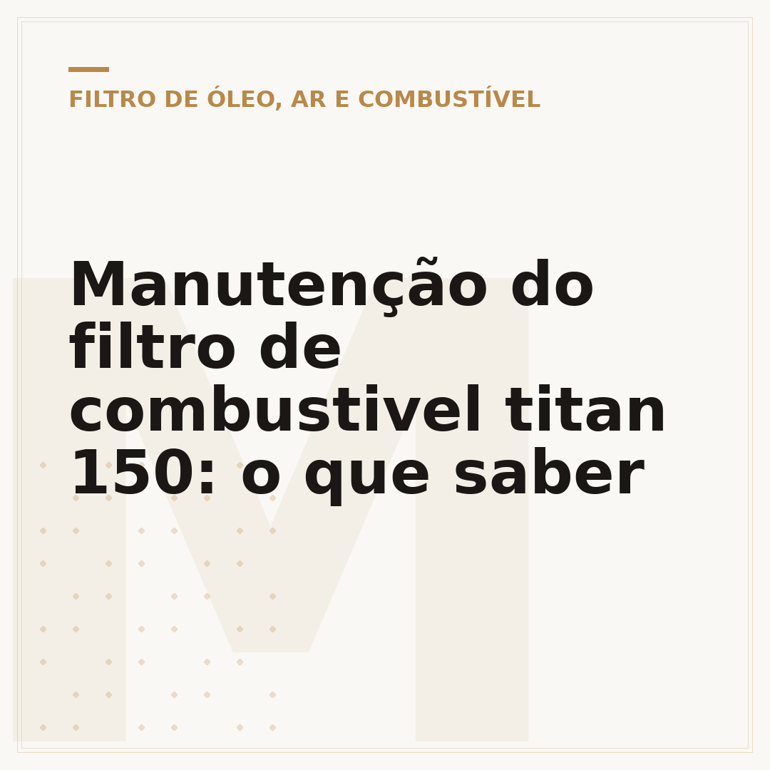 Manutenção do filtro de combustivel titan 150: o que saber